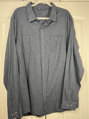 TravisMatthew Cloud Flannel Button Up Shirt Gray XXL